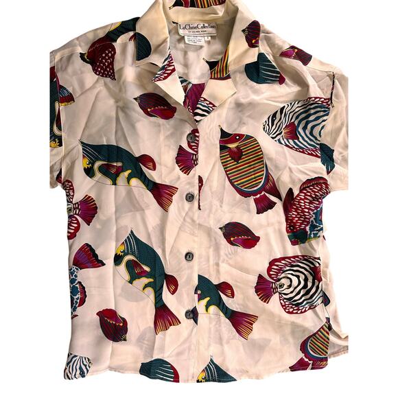 La Chine Collection Vintage Silk Fish Print Set Size Small - Picture 2 of 5